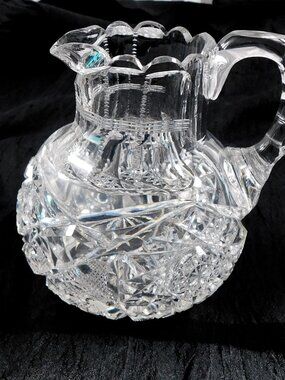 Cut Glass Creamer or Milk Jug # 27034